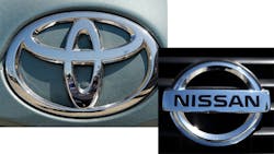 Toyota and Nissan logos Toyota and Nissan logos