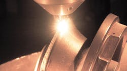 Once retrofitted into standard machine tool, Optomec&apos;s LENS system can allow operators to 3-D print, mill, tool and finish new metal features and components from scratch in a single build chamber.