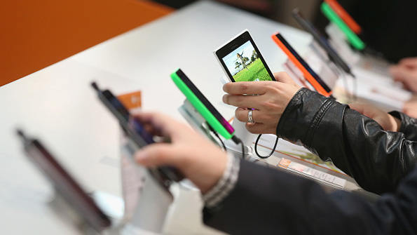 Nokia Lumia phones at Hannover Messe