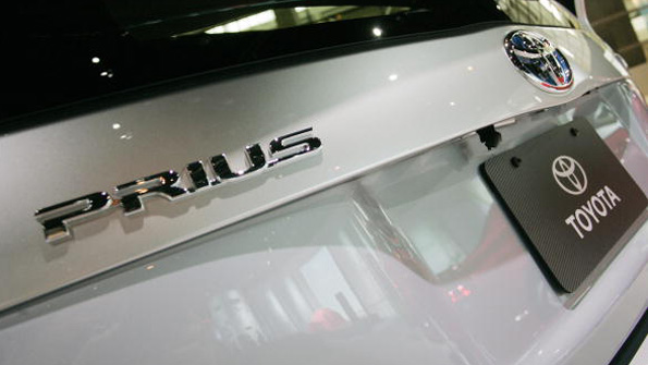 The rear bumper of a Toyota Prius