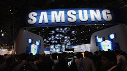 Samsung logo and stage at CES Samsung logo and stage at CES