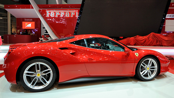 A Ferrari 488 GTB at the Geneva International Motor Show in March