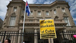 Cuban supporters gather on July 20 in front of their reopened embassy in Washington DC The embassy had been closed for 54 years since President Eisenhower severed diplomatic relations Cuban supporters gather on July 20 in front of their reopened embassy in Washington DC The embassy had been closed for 54 years since President Eisenhower severed diplomatic relations