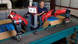 Rethink Robotics Baxter at work on the line Rethink Robotics Baxter at work on the line