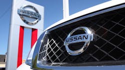 A Nissan vehicle grille on the lot A Nissan vehicle grille on the lot