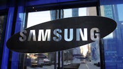 The Samsung logo at company headquarters in South Korea The Samsung logo at company headquarters in South Korea