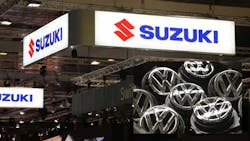 Suzuki wordmark and Volkswagen marque Suzuki wordmark and Volkswagen marque