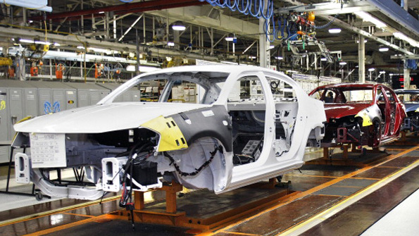 A Chrysler coming off the line