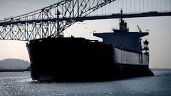 Ship on Panama Canal Ship on Panama Canal