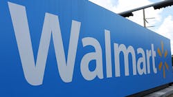 The Walmart wordmark on a sign The Walmart wordmark on a sign
