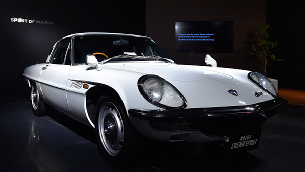 The Mazda Cosmo Sport on display at the Tokyo Motor Show