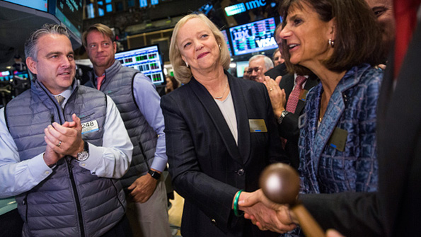 HP Enterprise CEO Meg Whitman center