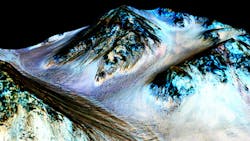 A view of slopes of the Hale Crater on Mars A view of slopes of the Hale Crater on Mars