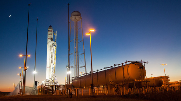 The Orbital Cygnus Antares rocket in October 2014 before it exploded