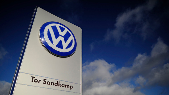 VW logo outside the companys German headquarters