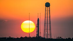The Orbital Antares rocket prepared for its doomed launch October 2014 The Orbital Antares rocket prepared for its doomed launch October 2014