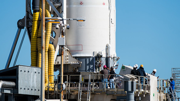 The Orbital Antares rocket in October 2014 before it exploded