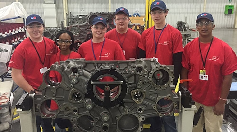 These six high school juniors are part of MTU America&apos;s apprenticeship program that provides hands-on vocational training in an advanced manufacturing environment.