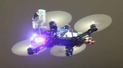 A mini quadcopter drone designed for First Person View (FPV) racing.