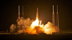 The SpaceX Dragon spacecraft launches with the Falcon 9 rocket in this May 2012 blast that wound up at the International Space System. The Elon Musk-headed company will attempt its first launch tonight in six months.