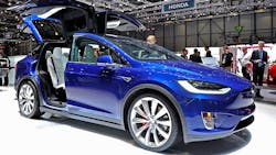 A Tesla Model X at the 2016 Geneva Motor Show A Tesla Model X at the 2016 Geneva Motor Show