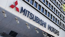 The Mitsubishi logo and wordmark The Mitsubishi logo and wordmark