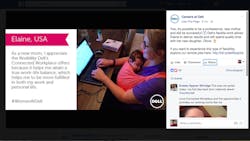 The Careers at Dell Facebook page Employees are encouraged to post and tweet their own workfriendly stories with the tags iwork4dell and lifeatdell The Careers at Dell Facebook page Employees are encouraged to post and tweet their own workfriendly stories with the tags iwork4dell and lifeatdell