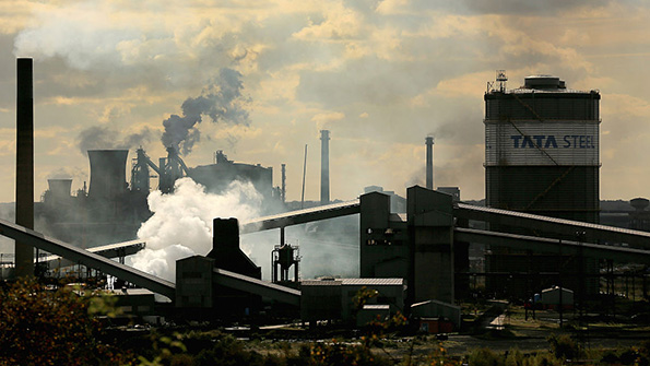 The Tata Steel processing plant at Scunthorpe in England