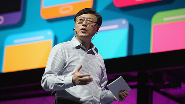 Lenovo CEO Yang Yuanqing at the companys Tech World event in San Francisco