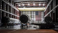 SpaceX rockets sit in Launch Complex 39 at the Kennedy Space Center SpaceX rockets sit in Launch Complex 39 at the Kennedy Space Center