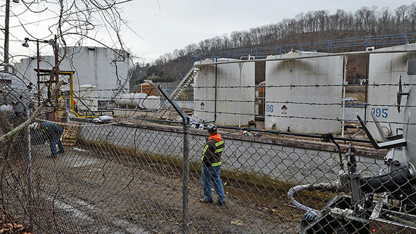 In this photo from Jan 10 2014 leaking MCHN tanks at Freedom Industries are being off loaded into tanker trucks in Charleston WVa West Virginia American Water determined that MCHM from the leaking tanks had overwhelmed the plant39s capacity and contaminated the public water system for 300000 people TSCA now will require EPA to quickly review and regulate ldquohigh priorityrdquo chemicals including chemicals stored near drinking water sources and sets deadlines for companies to comply with new EPA rules