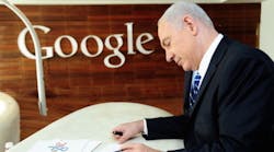 Israeli prime minister Benjamin Netanyahu at the opening of Google&apos;s R&amp;D center in Israel in 2012.