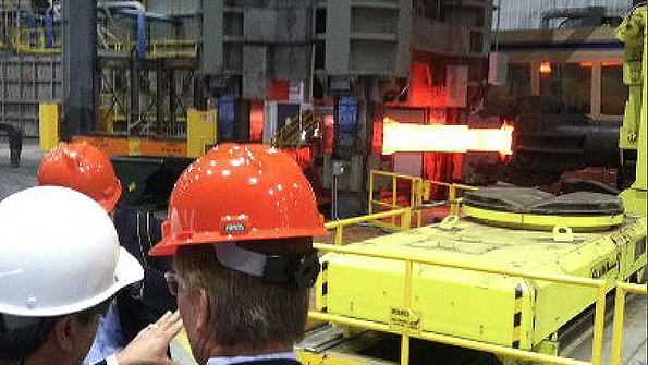 A 135million expansion completed by RTI International at Martinsville VA in 2012 added forging grinding and hotrolling capabilities and established a capacity of about 14 million poundsyear of titanium products The installation included a 50MN Danieli Breda opendie forging press ingot heating furnaces manipulators and related equipment