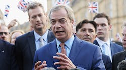 Nigel Farage, the leader of the U.K. Independent Party and the Vote Leave campaign, addresses the press after British voters chose to leave the European Union.