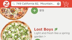 A Yelp screenshot of Zume Pizza A Yelp screenshot of Zume Pizza