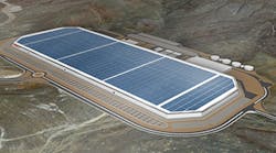 An artist&rsquo;s rendering of the Tesla Gigafactory, which could change the viability of solar energy.