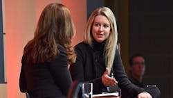 Theranos CEO Elizabeth Holmes talks with Maria Shriver at a 2015 event Theranos CEO Elizabeth Holmes talks with Maria Shriver at a 2015 event