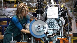 A factory worker on the line A factory worker on the line