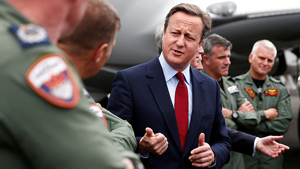 British Prime Minister David Cameron at the Farnborough International Airshow