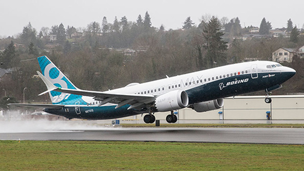 Boeing tests a new 737 MAX 8 in Renton Washington earlier this year