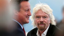 Richard Branson right and soontobeformer UK Prime Minister David Cameron Richard Branson right and soontobeformer UK Prime Minister David Cameron