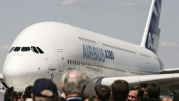 The Airbus A380 at its 2005 grand unveiling