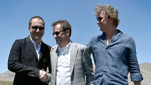 Hyperloop cofounders Shervin Pishevar left and Brogan BamBrogan right