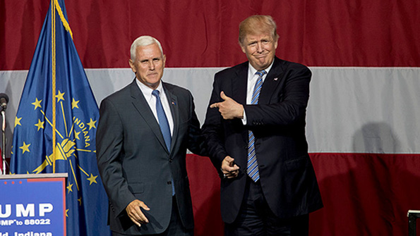 Indiana Governor Mike Pence and presumptive Republican nominee Donald Trump