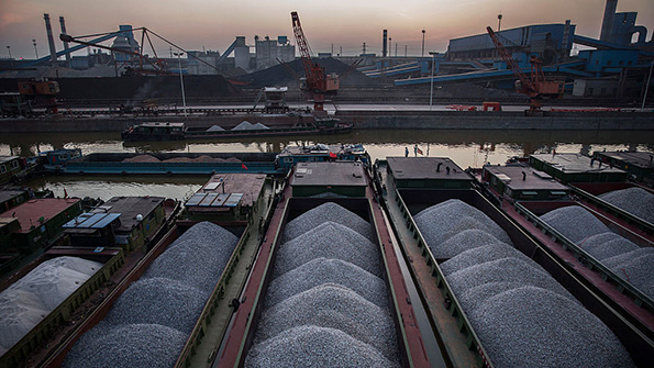 The BeijingHangzhou Canal in the logistics area of the Zhong Tian Steel Group
