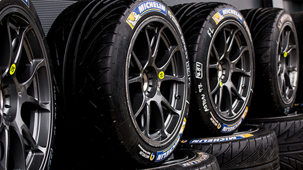 Michelin tires on display