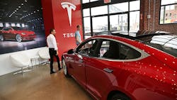 A Tesla showroom in Brooklyn New York A Tesla showroom in Brooklyn New York