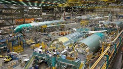 Inside the Boeing assembly center in Everett Washington Inside the Boeing assembly center in Everett Washington