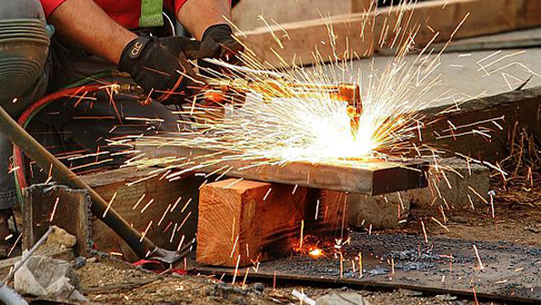 A Los Angeles welder at work