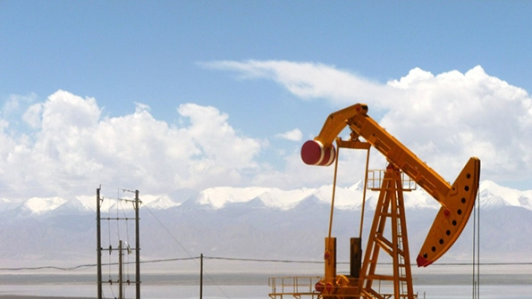 Oil well in Qaidam Basin Qinghai Province China